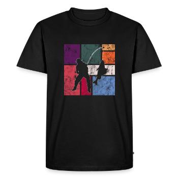 Angling - Men's Premium Organic T-Shirt - black - Front - Nico (187cm)
