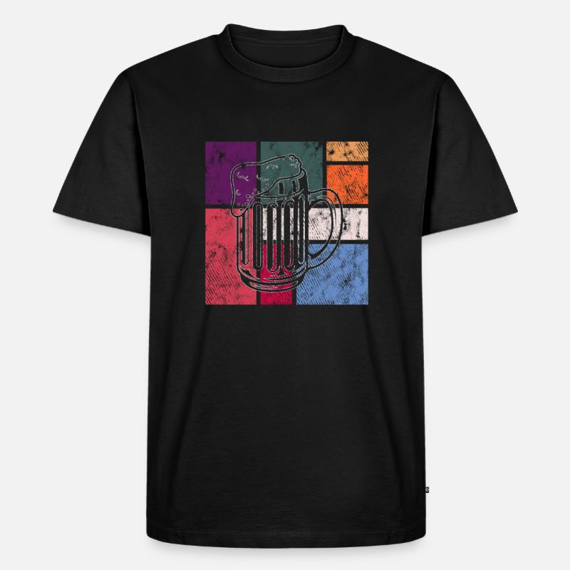 Bier - Männer Premium Bio T-Shirt - Schwarz
