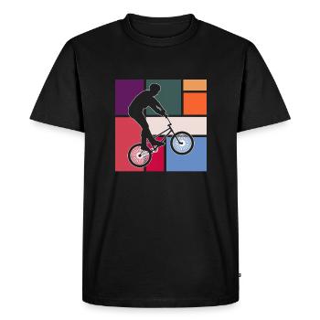 Le BMX - T-shirt Premium bio Homme - noir - Devant - Nico (187cm)