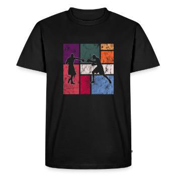 Boxe - T-shirt Premium bio Homme - noir - Devant - Nico (187cm)