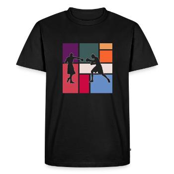 Boxe - T-shirt Premium bio Homme - noir - Devant - Nico (187cm)