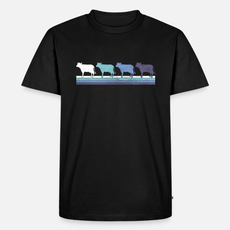 Kuh - Männer Premium Bio T-Shirt - Schwarz