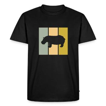 Hippopotame - T-shirt Premium bio Homme - noir - Devant - Nico (187cm)