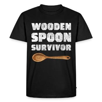 Wooden Spoon Survivor!! Wooden spoon gift - Men's Premium Organic T-Shirt - black - Front - Nico (187cm)