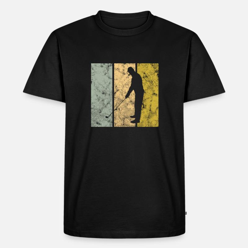 Golf - Männer Premium Bio T-Shirt - Schwarz