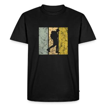 wander - Men's Premium Organic T-Shirt - black - Front - Nico (187cm)