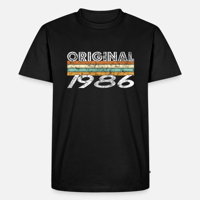 Original 1986 - Männer Premium Bio T-Shirt - Schwarz