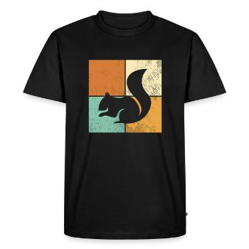Écureuil - T-shirt Premium bio Homme - noir - Devant - Nico (187cm)