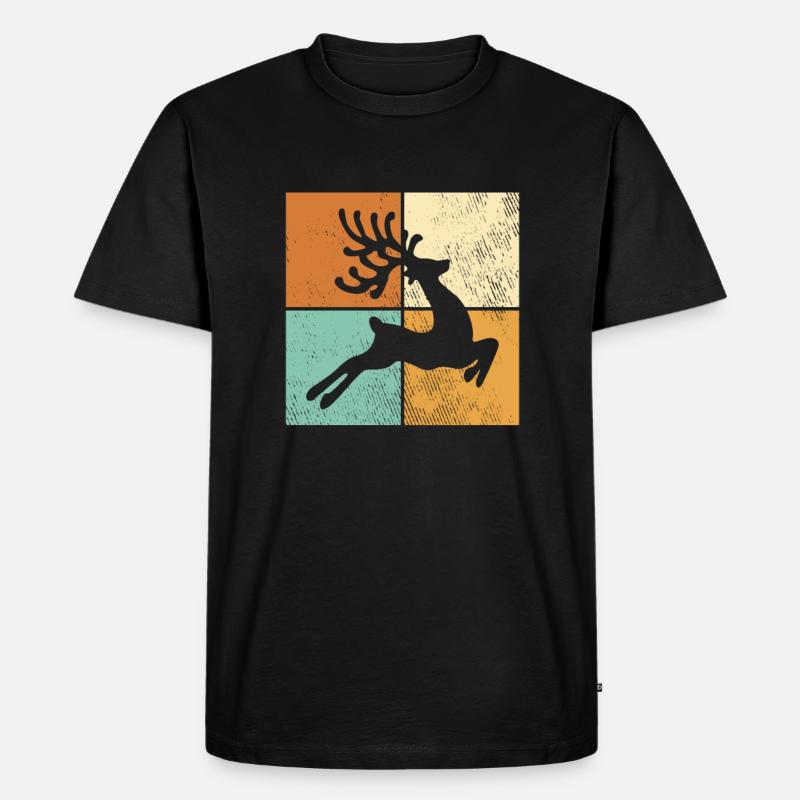 Elch - Männer Premium Bio T-Shirt - Schwarz