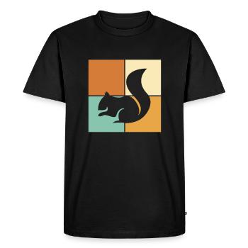 Écureuil - T-shirt Premium bio Homme - noir - Devant - Nico (187cm)