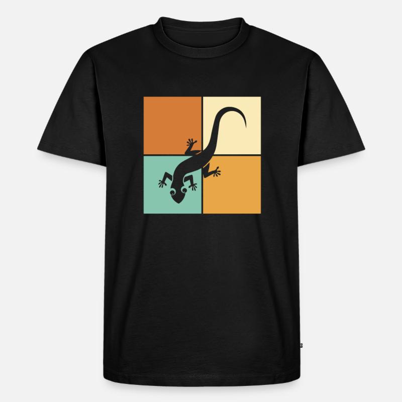 Eidechse - Männer Premium Bio T-Shirt - Schwarz