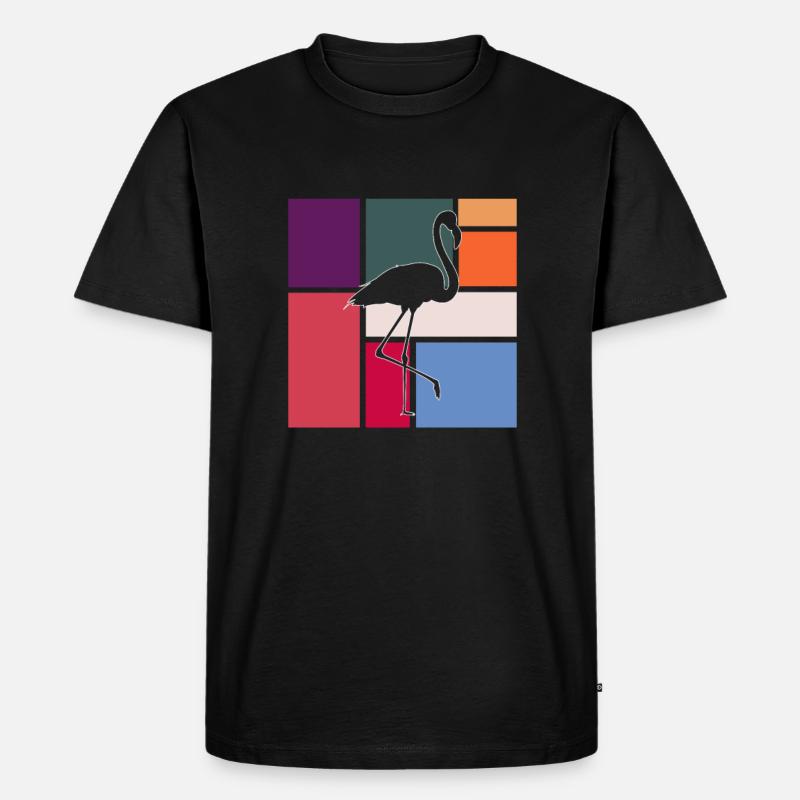 Flamingo - Männer Premium Bio T-Shirt - Schwarz
