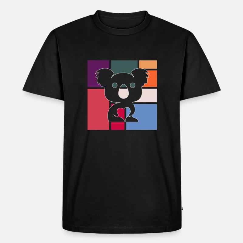 Koala - Männer Premium Bio T-Shirt - Schwarz