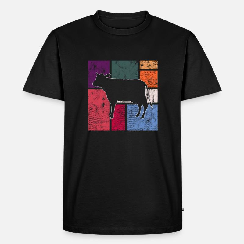 Kuh - Männer Premium Bio T-Shirt - Schwarz