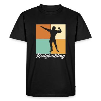Culturisme - T-shirt Premium bio Homme - noir - Devant - Nico (187cm)