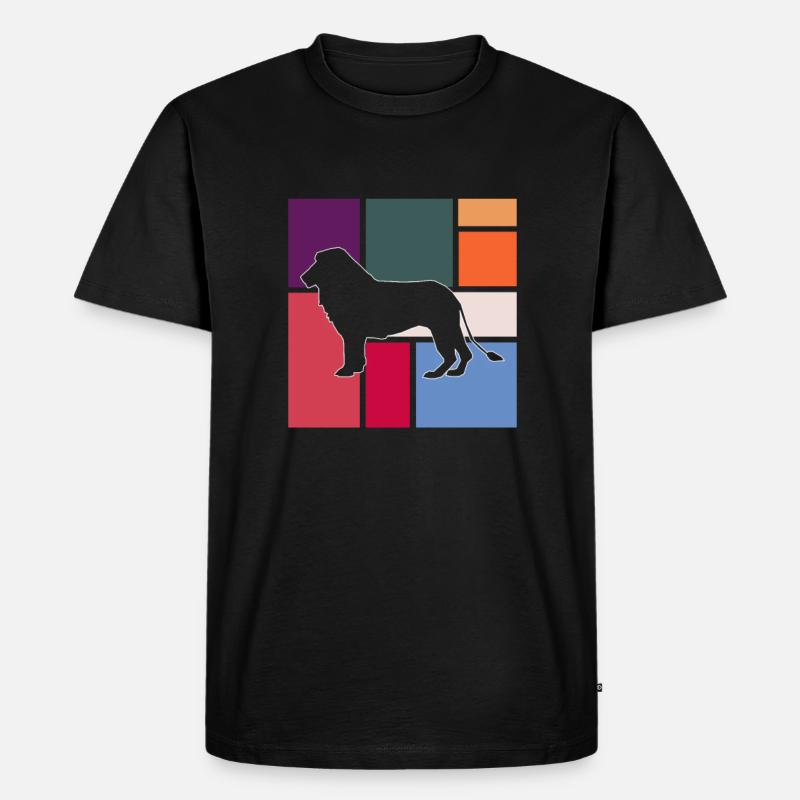 Löwe - Männer Premium Bio T-Shirt - Schwarz