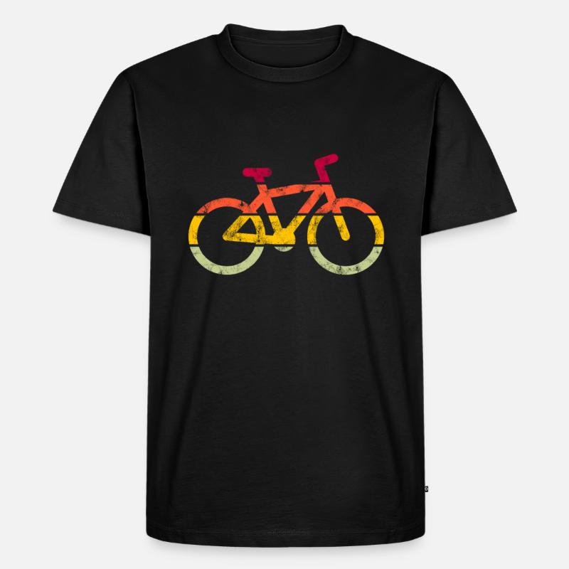 Fahrrad Retro - Männer Premium Bio T-Shirt - Schwarz