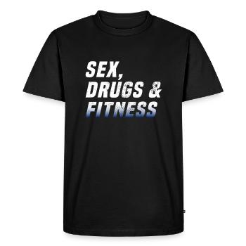Drogues sexuelles et fitness - T-shirt Premium bio Homme - noir - Devant - Nico (187cm)