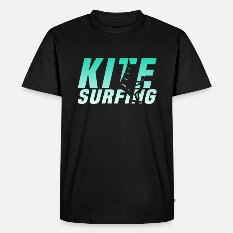 Kite Surfing - Männer Premium Bio T-Shirt - Schwarz