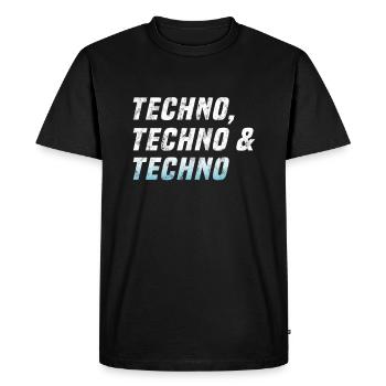 Techno Techno Techno - T-shirt Premium bio Homme - noir - Devant - Nico (187cm)