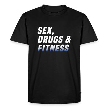 Drogues sexuelles et fitness - T-shirt Premium bio Homme - noir - Devant - Nico (187cm)
