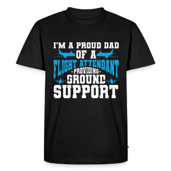 Flight Attendant Papa Stewardess Flight Attendant - Men's Premium Organic T-Shirt - black - Front - Nico (187cm)