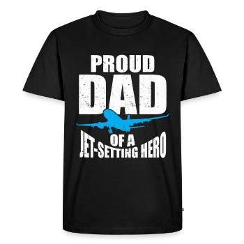Flight Attendant Papa Stewardess Flight Attendant - Men's Premium Organic T-Shirt - black - Front - Nico (187cm)