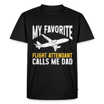 Flight Attendant Papa Stewardess Flight Attendant - Men's Premium Organic T-Shirt - black - Front - Nico (187cm)