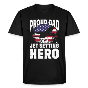 Flight Attendant Papa Stewardess Flight Attendant - Men's Premium Organic T-Shirt - black - Front - Nico (187cm)
