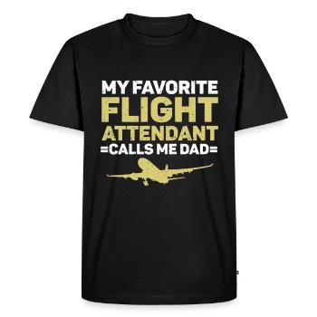 Flight Attendant Papa Stewardess Flight Attendant - Men's Premium Organic T-Shirt - black - Front - Nico (187cm)
