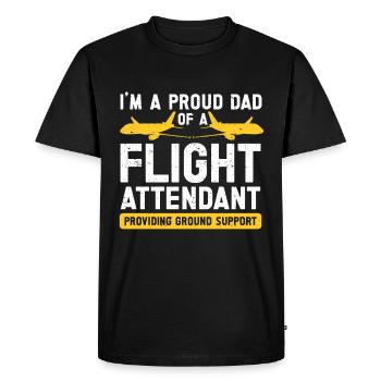 Flight Attendant Papa Stewardess Flight Attendant - Men's Premium Organic T-Shirt - black - Front - Nico (187cm)