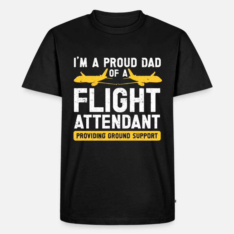 Flugbegleiter Papa Stewardess Flugbegleiter - Männer Premium Bio T-Shirt - Schwarz