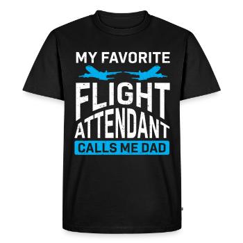 Flight Attendant Papa Stewardess Flight Attendant - Men's Premium Organic T-Shirt - black - Front - Nico (187cm)