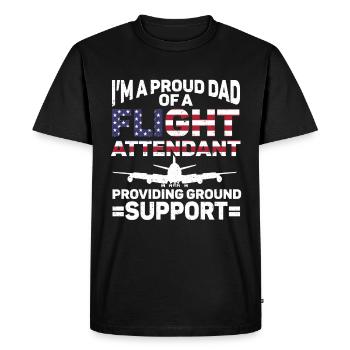 Flight Attendant Papa Stewardess Flight Attendant - Men's Premium Organic T-Shirt - black - Front - Nico (187cm)