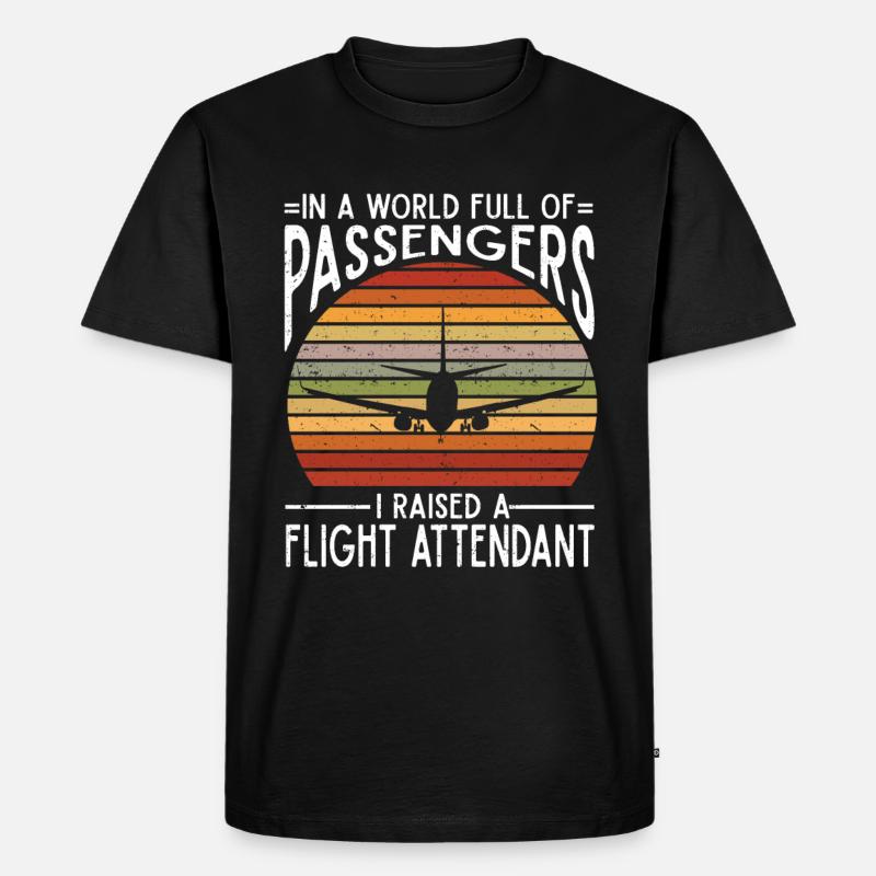 Flugbegleiter Papa Stewardess Flugbegleiter - Männer Premium Bio T-Shirt - Schwarz