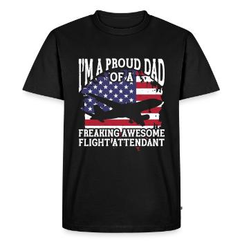 Flight Attendant Papa Stewardess Flight Attendant - Men's Premium Organic T-Shirt - black - Front - Nico (187cm)