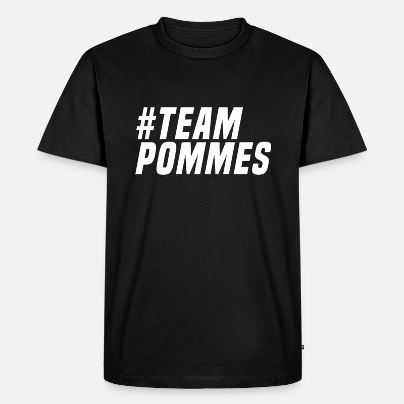 Team Pommes - Männer Premium Bio T-Shirt - Schwarz