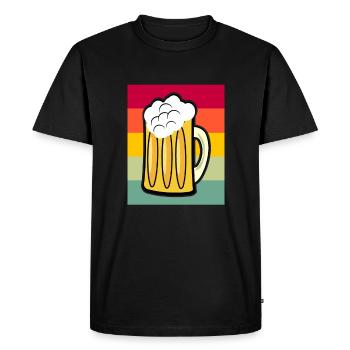 Beer Retro - Men's Premium Organic T-Shirt - black - Front - Nico (187cm)