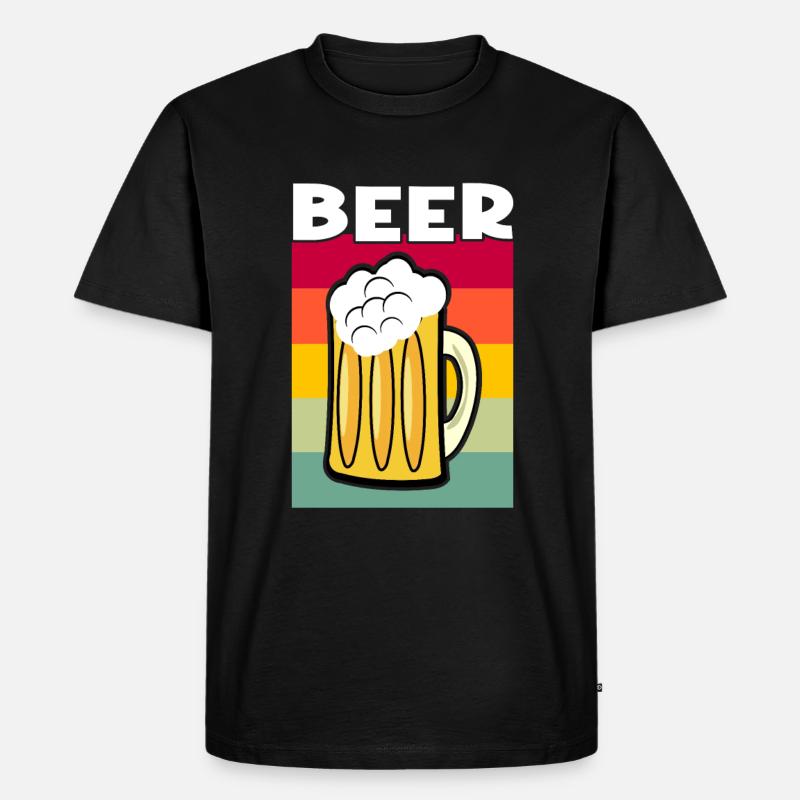 Bier Retro - Männer Premium Bio T-Shirt - Schwarz
