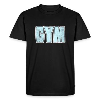 Salle de sport Fitnessstudio - T-shirt Premium bio Homme - noir - Devant - Nico (187cm)