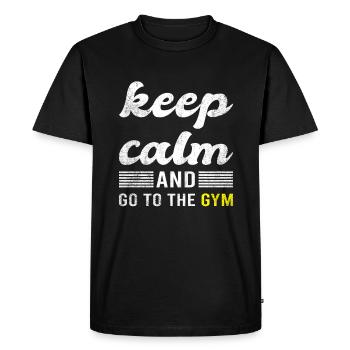 Gym Saying - Men's Premium Organic T-Shirt - black - Front - Nico (187cm)