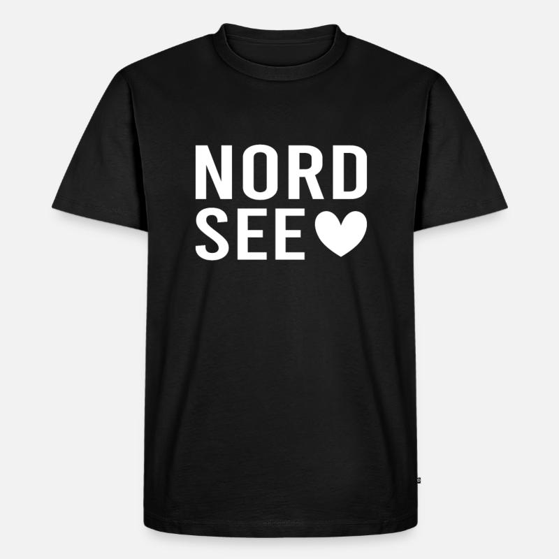 Nordsee - Männer Premium Bio T-Shirt - Schwarz