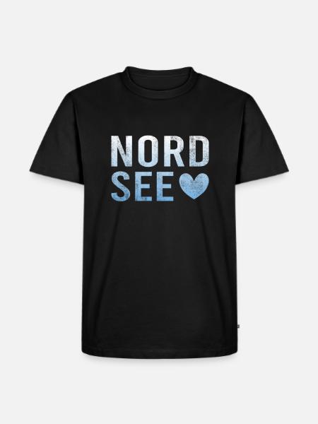 Nordsee - Männer Premium Bio T-Shirt - Schwarz