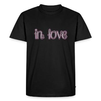 Amoureux - T-shirt Premium bio Homme - noir - Devant - Nico (187cm)