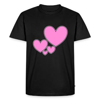 Cœurs dans l’amour Cœurs - T-shirt Premium bio Homme - noir - Devant - Nico (187cm)