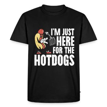 Hot-Dog Cadeau Nourriture Hot Dog - T-shirt Premium bio Homme - noir - Devant - Nico (187cm)