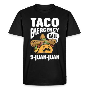 Taco Emergency Call 9 Juan Juan - Men's Premium Organic T-Shirt - black - Front - Nico (187cm)