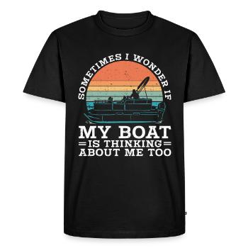 Bateau Ponton Bateau Capitaine de Bateau - T-shirt Premium bio Homme - noir - Devant - Nico (187cm)
