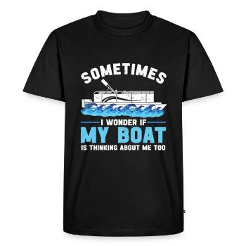 Bateau Ponton Bateau Capitaine de Bateau - T-shirt Premium bio Homme - noir - Devant - Nico (187cm)
