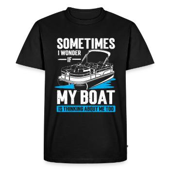 Bateau Ponton Bateau Capitaine de Bateau - T-shirt Premium bio Homme - noir - Devant - Nico (187cm)